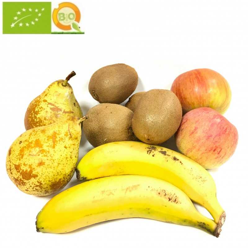 frutas Ecologicas: Manzanas Fuji, Peras, Kiwis y Plátanos de Canarias 5 kg