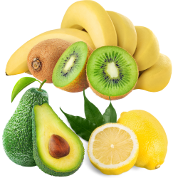 4 Fruits - Kiwis, Avocado,...